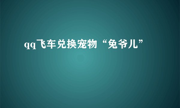 qq飞车兑换宠物“兔爷儿”