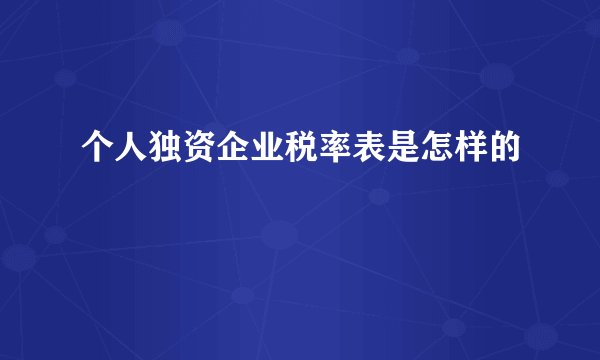 个人独资企业税率表是怎样的