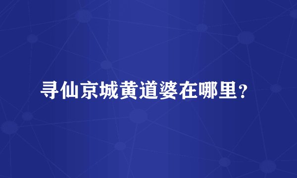 寻仙京城黄道婆在哪里？