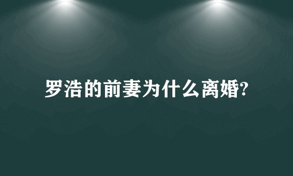 罗浩的前妻为什么离婚?