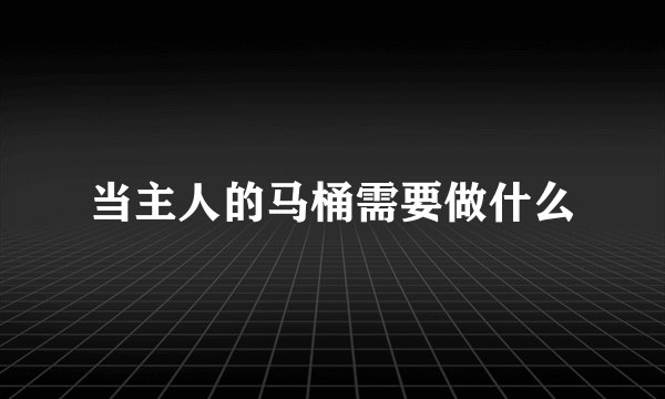 当主人的马桶需要做什么