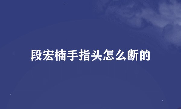段宏楠手指头怎么断的
