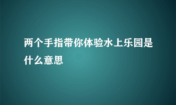 两个手指带你体验水上乐园是什么意思