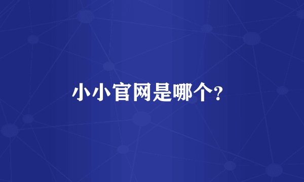 小小官网是哪个？