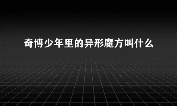 奇博少年里的异形魔方叫什么