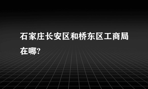 石家庄长安区和桥东区工商局在哪?