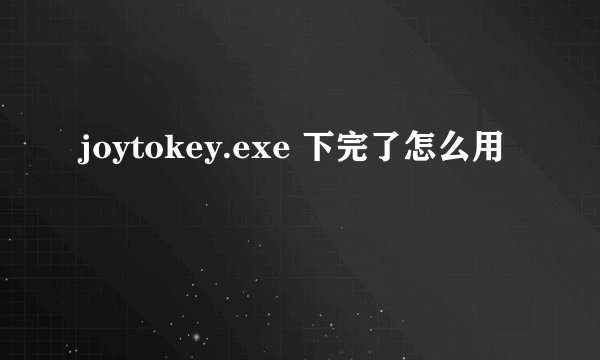 joytokey.exe 下完了怎么用