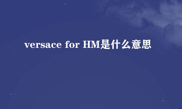 versace for HM是什么意思