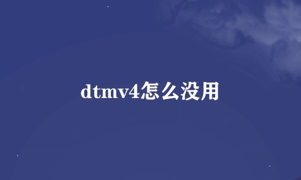 dtmv4怎么没用