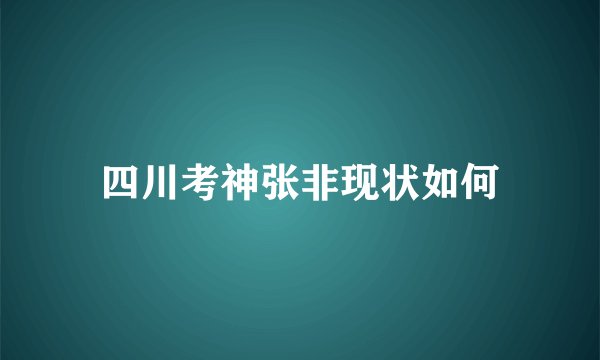 四川考神张非现状如何