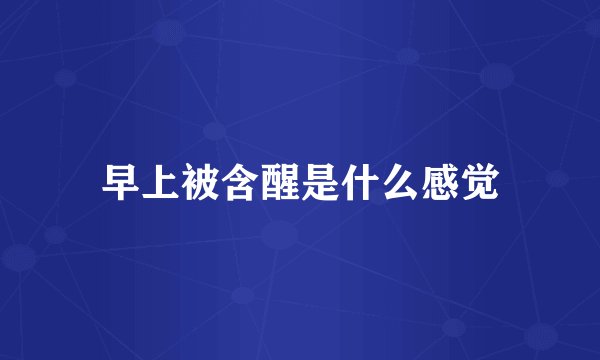 早上被含醒是什么感觉
