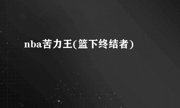 nba苦力王(篮下终结者)