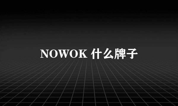 NOWOK 什么牌子