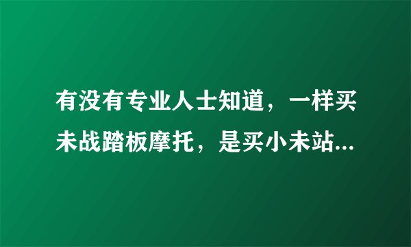 有没有专业人士知道，一样买未战踏板摩托，是买小未站还是大未战，2者区别在哪