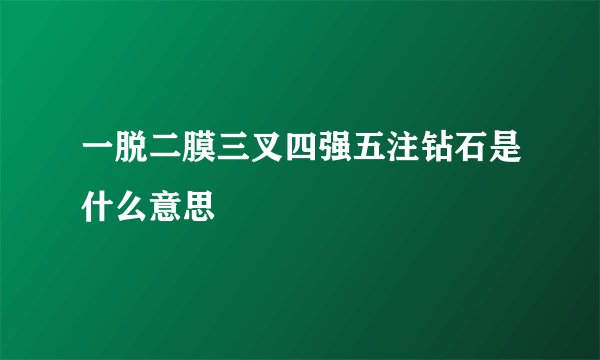 一脱二膜三叉四强五注钻石是什么意思
