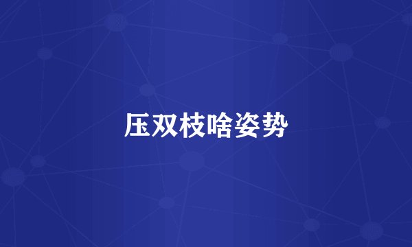 压双枝啥姿势