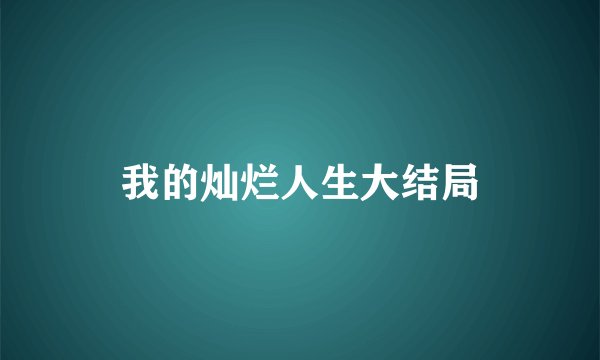 我的灿烂人生大结局