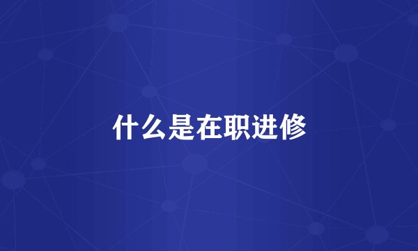什么是在职进修