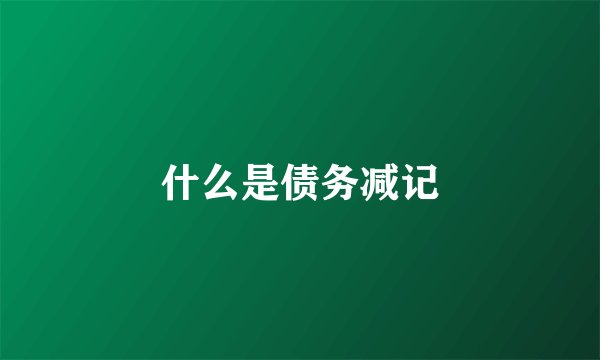 什么是债务减记