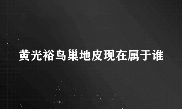 黄光裕鸟巢地皮现在属于谁