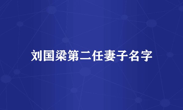 刘国梁第二任妻子名字