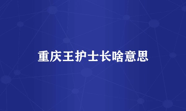 重庆王护士长啥意思