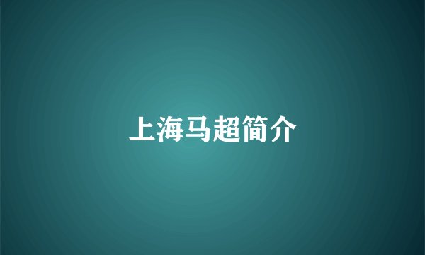 上海马超简介