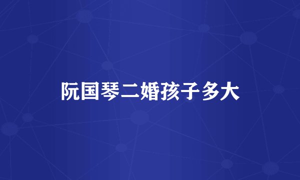 阮国琴二婚孩子多大