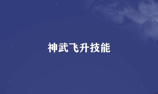 神武飞升技能