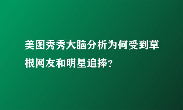 美图秀秀大脑分析为何受到草根网友和明星追捧?