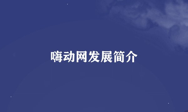 嗨动网发展简介