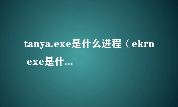 tanya.exe是什么进程(ekrn exe是什么进程)