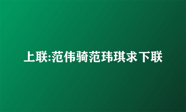 上联:范伟骑范玮琪求下联
