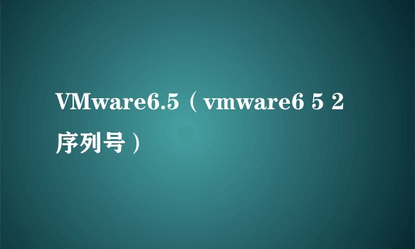VMware6.5（vmware6 5 2序列号）