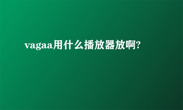 vagaa用什么播放器放啊?