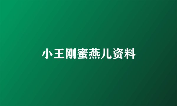 小王刚蜜燕儿资料