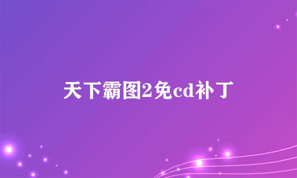 天下霸图2免cd补丁