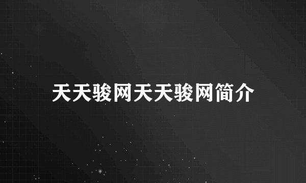 天天骏网天天骏网简介