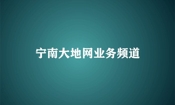 宁南大地网业务频道