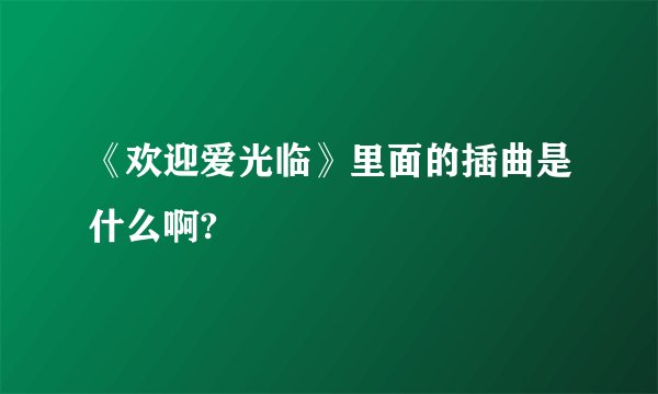 《欢迎爱光临》里面的插曲是什么啊?