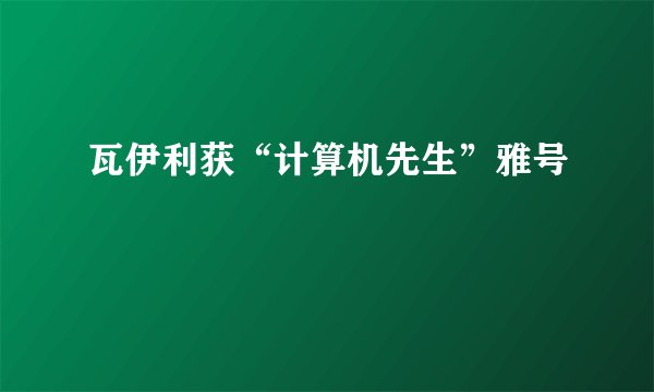 瓦伊利获“计算机先生”雅号