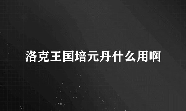 洛克王国培元丹什么用啊
