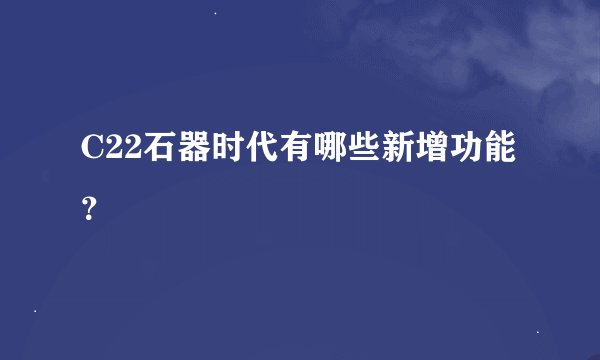 C22石器时代有哪些新增功能？