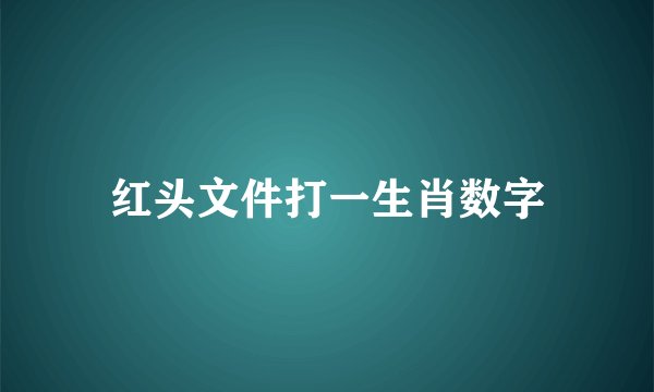 红头文件打一生肖数字