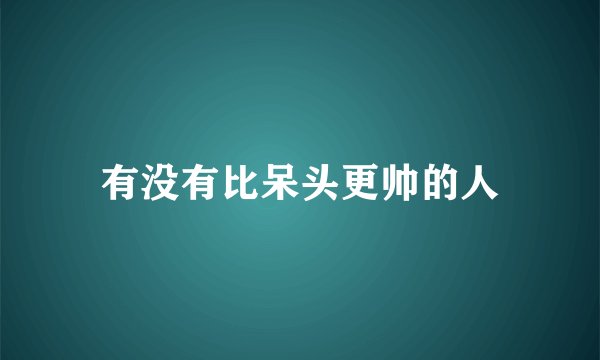 有没有比呆头更帅的人