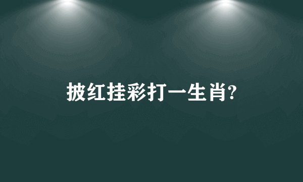 披红挂彩打一生肖?