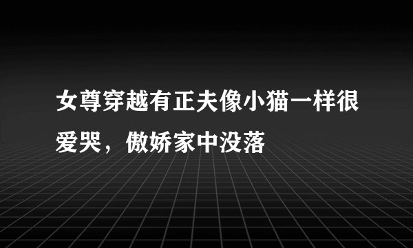 女尊穿越有正夫像小猫一样很爱哭,傲娇家中没落