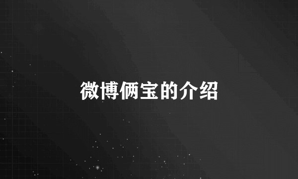 微博俩宝的介绍