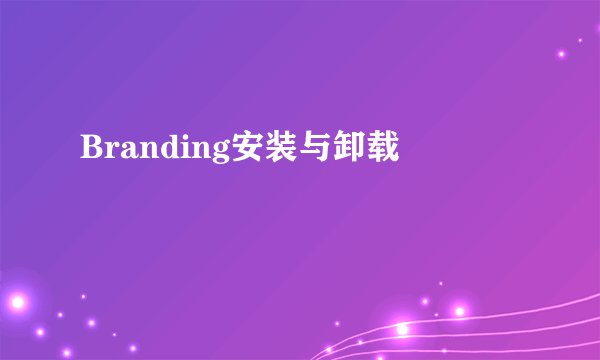 Branding安装与卸载