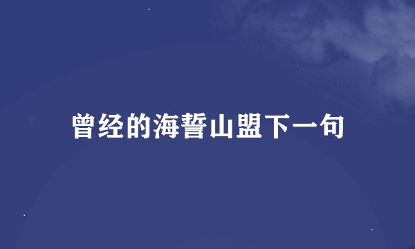 曾经的海誓山盟下一句